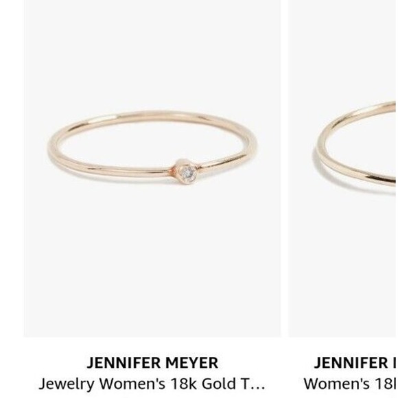 Jennifer Meyer 18K Yellow Gold Diamond Bezel Ring -  Size 5.5 - Retail $175 - Picture 1 of 8